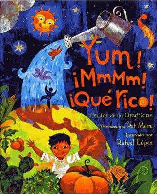 Book Yum! Mmm! Que Rico! Brotes de Las Americas by Pat Mora in Spanish - Mi LegaSi