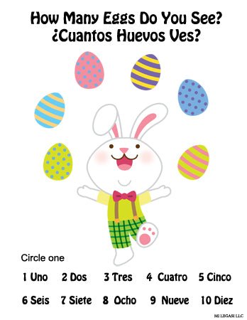 Easter Printable Activity Pack For Kids in Spanish - Actividades Imprimibles de Pascua Para Niños en Español - Mi LegaSi