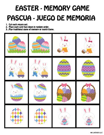 Easter Printable Activity Pack For Kids in Spanish - Actividades Imprimibles de Pascua Para Niños en Español - Mi LegaSi