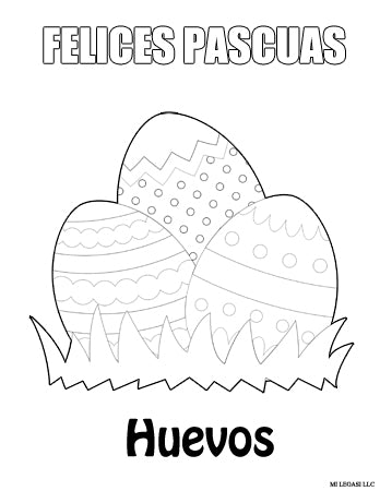 Free - Easter Coloring Pages in Spanish Download - Gratis - Hojas de Colorear para Pascua - Mi LegaSi