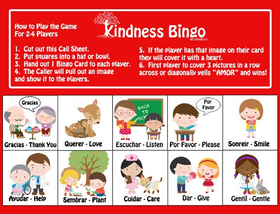 Mi LegaSi Bilingual Kindness Bingo Game for Download - Mi LegaSi