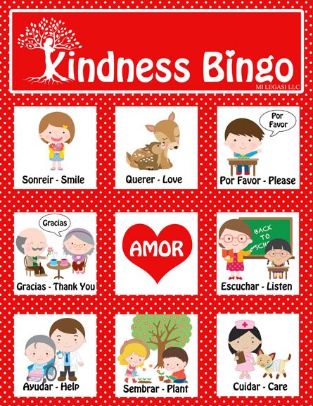 Mi LegaSi Bilingual Kindness Bingo Game for Download - Mi LegaSi
