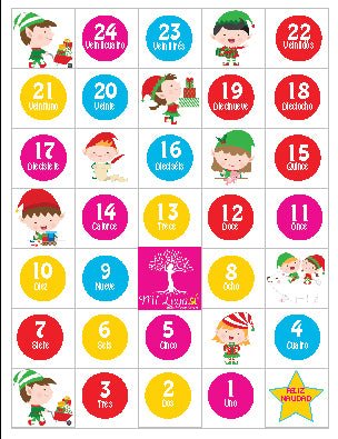 Mi LegaSi Christmas Tree Navidad Advent Countdown in Spanish Download - Mi LegaSi