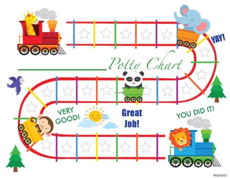 Printable Animal Train English Potty Training Reward Chart Download - Mi LegaSi