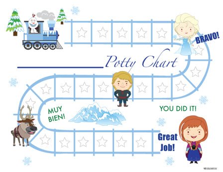 Printable Snow Princess Bilingual Potty Training Chart Download - Mi LegaSi